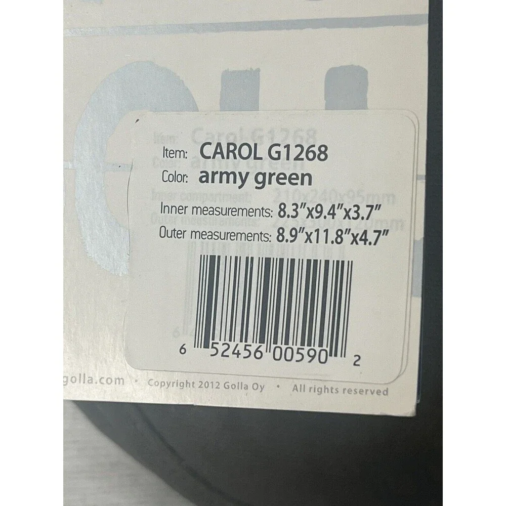 Golla Camera Bag Carol G1268 Army Green For Camera & Tablet 10.1” Gen Mob NEW